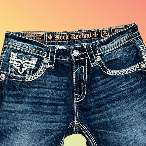 Men’s Rock Revival Byron Boot Jeans Size 34 x 34 - Picture 2 of 7